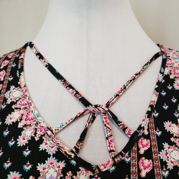 Mandala Pattern Pink Rose Dress - Picture 2 of 6